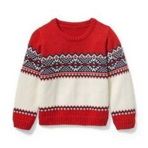Janie and Jack Red Fair Isle Pullover - NEW